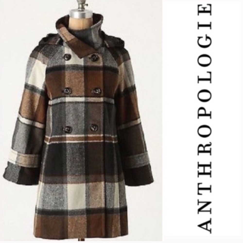 Anthropologie Elevenses Swing Coat